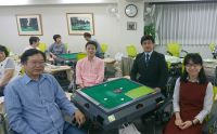 第9期千葉支部月例会グランドチャンピオン戦出場選手左から窪田 秀章、中野 凌太、西川 淳、袁 瑤