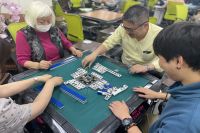 プレぼうそう祭　対局風景④高目大三元テンパイを華麗にかわす熊谷さん